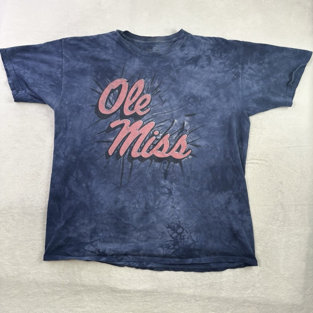 The Mountain Ole Miss Tie Dye Blue Short Sleeve Graphic Shirt Men's 2XL